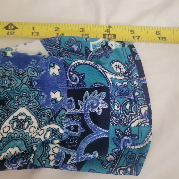 Ruby Road Women 1X Mid Sleeve Boho Hippy Whimsical Abstract Blues Greens Y2K - Picture 10 of 10
